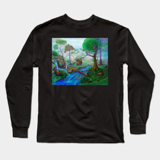 Landscape Forest Digital Art Painting Long Sleeve T-Shirt